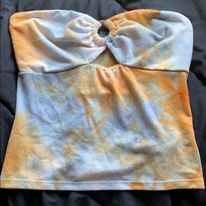 Circle bead tye dye tube top